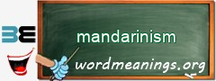 WordMeaning blackboard for mandarinism